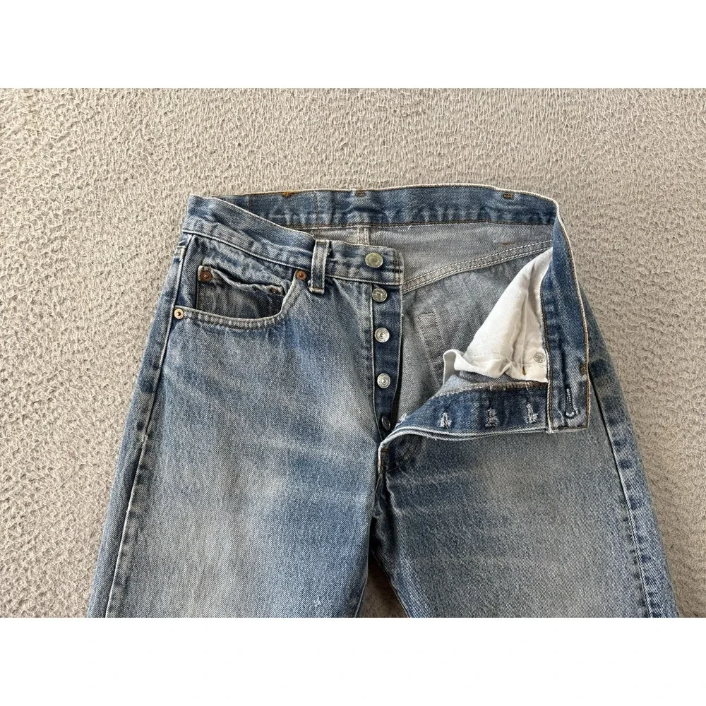 Vintage Levis 501 Jeans Mens Fits 27x30 Distressed Button Fly 80s USA *READ